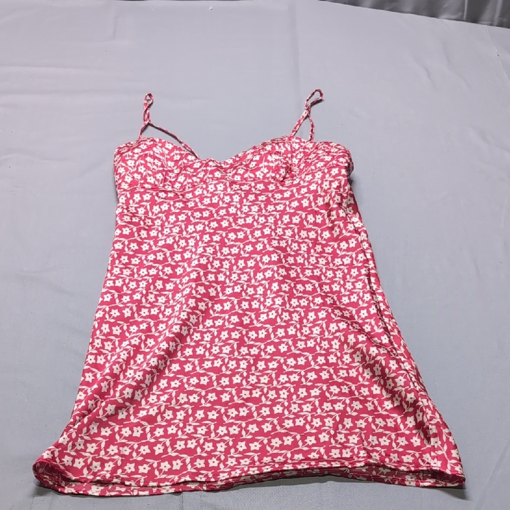 Pink and White Fitted Spaghetti‎ Strap Camisole